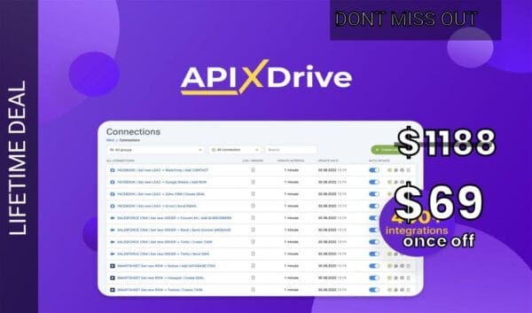 Buy Software Apps - ApiX-Drive - Plus exclusive Lifetime Deal