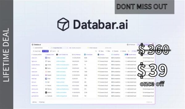 Buy Software Apps - Databar Lifetime Deal